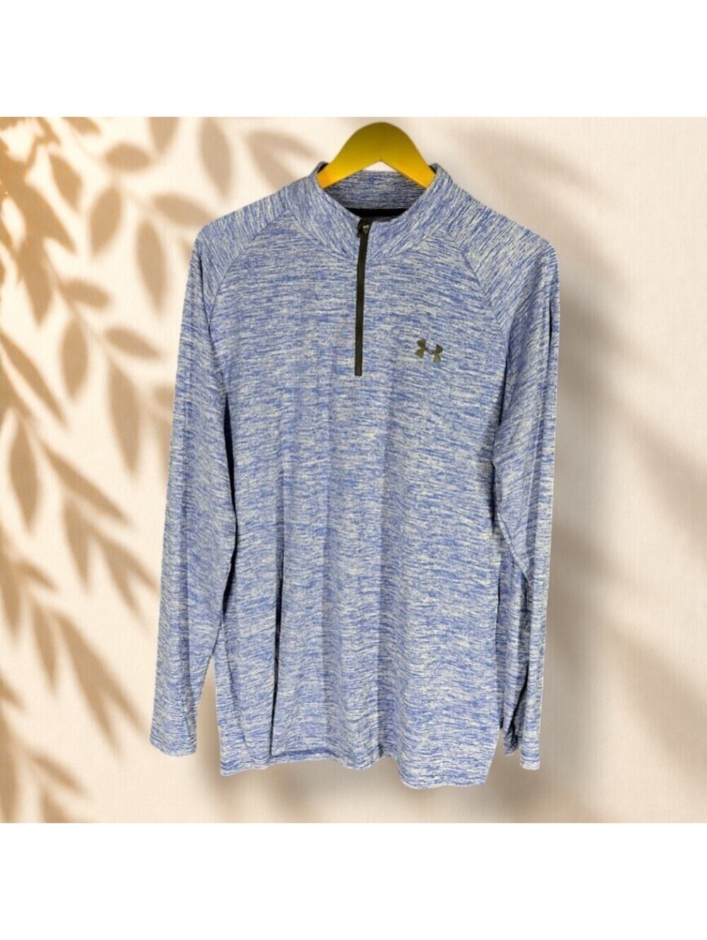 Under Armour Track Jacket Men XL Blue Loose HeatGear Zipper Collared Long Sleeve